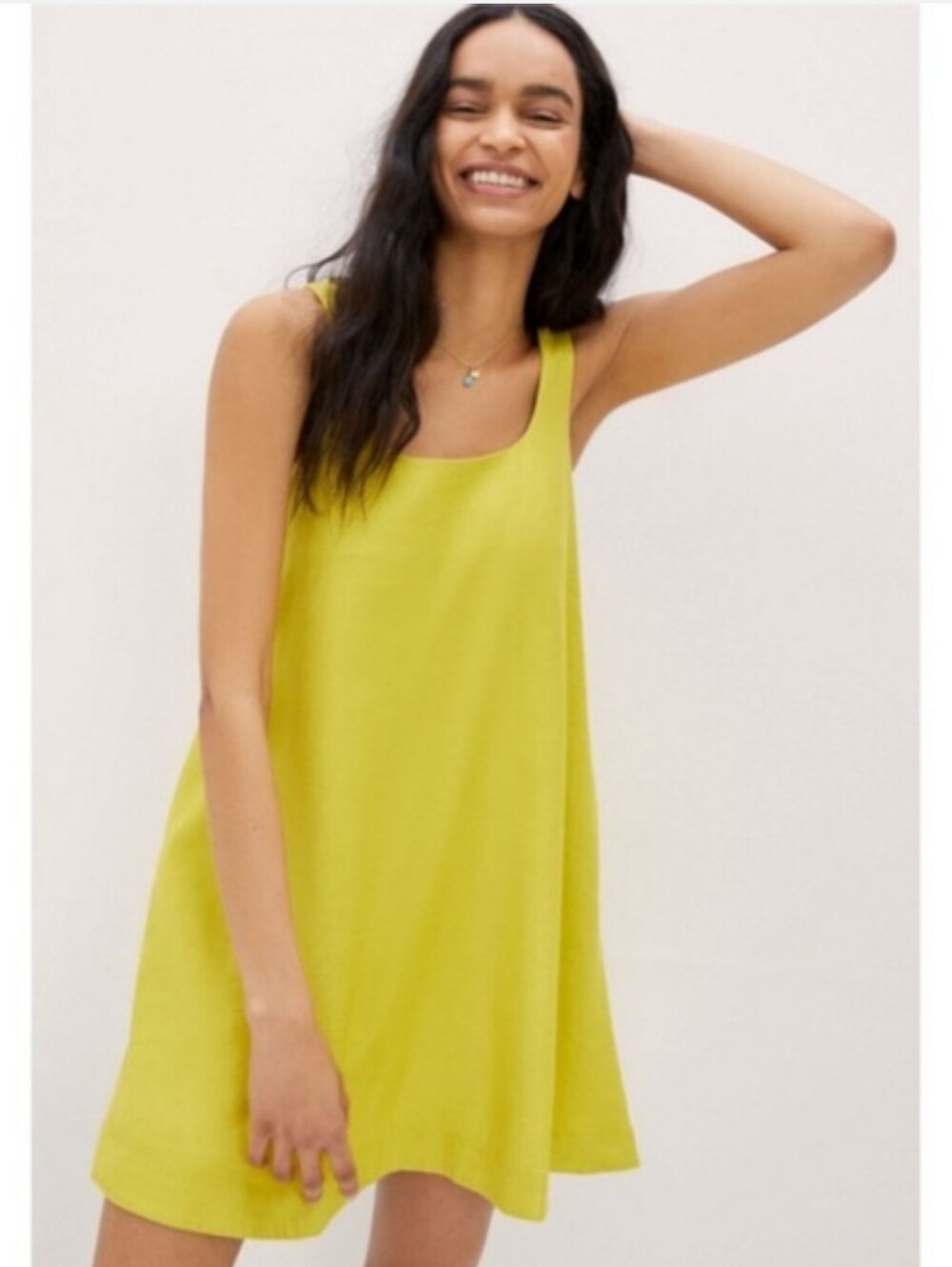Women’s Sleeveless A-Line Dress in Bright Yellow